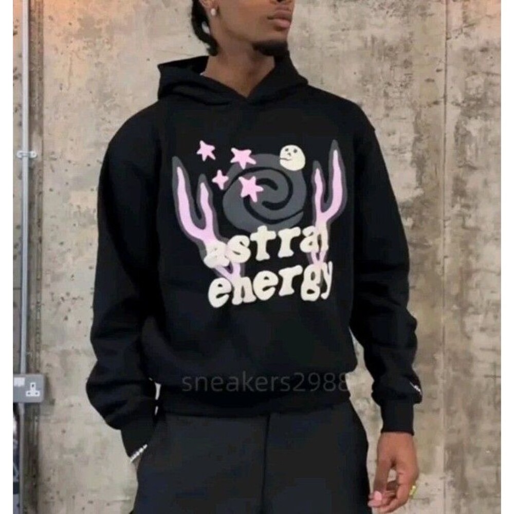 Shein Hoodie Adult Size S Black Astra Energy Grapic Print Pullover